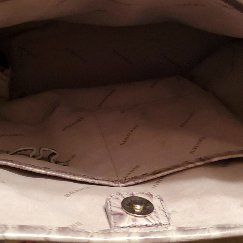 Brahmin Taupe/ Beige Croc bag (sz M) - Picture 9 of 13